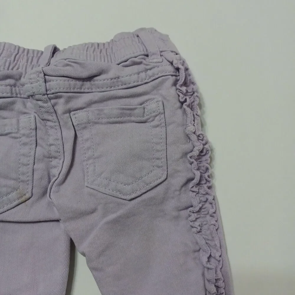 Gymboree Baby Toddler Girls 0-3M Skinny Leg Jeans Purple Stretch Pockets‎ Denim